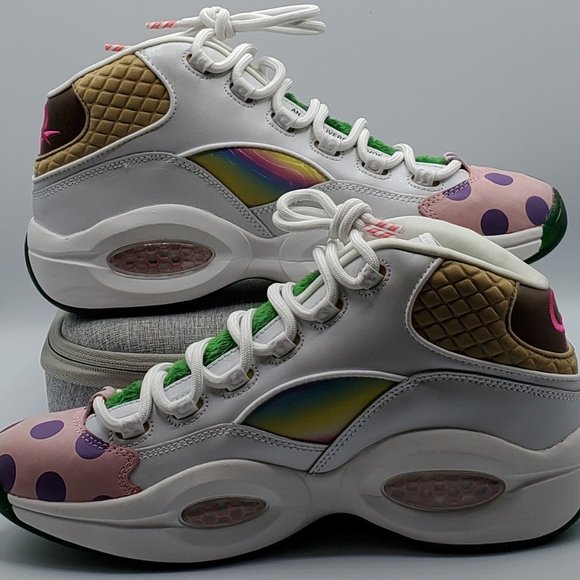 Reebok x Hasbro Question Mid Men's Size 10.5 'Candy Land' White GZ8826 Rare - Picture 2 of 9